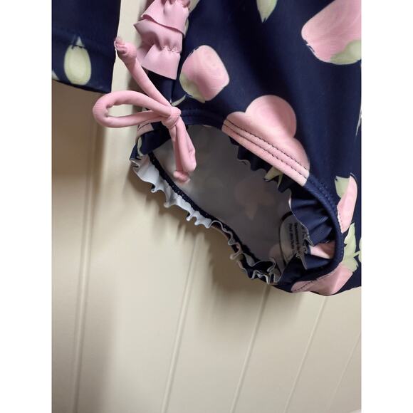 NWT Hudson Baby Girls Swimsuit long sleeve rash guard Navy floral Size 6-7Year - Picture 5 of 7
